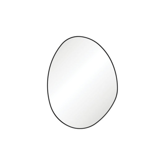 Pebble Matte Black Asymmetrical Framed Mirror