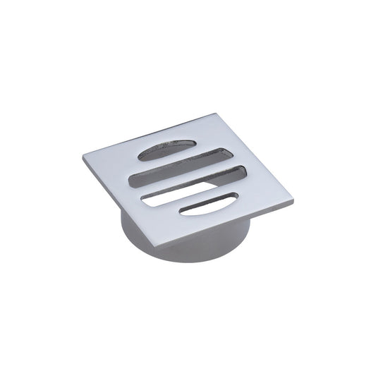 Square Floor Waste, Round Grate, 50mm Outlet