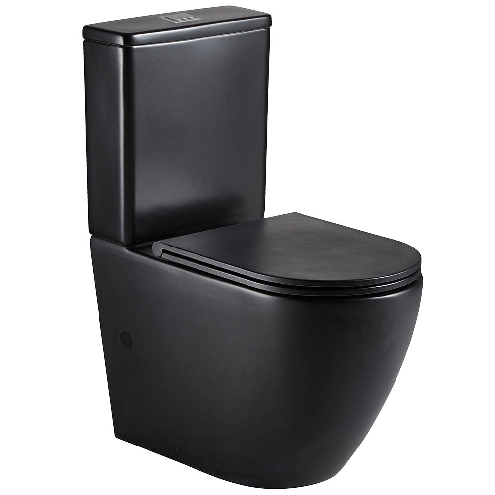 Koko Back-to-Wall Toilet Suite, Slim Seat, Matte Black