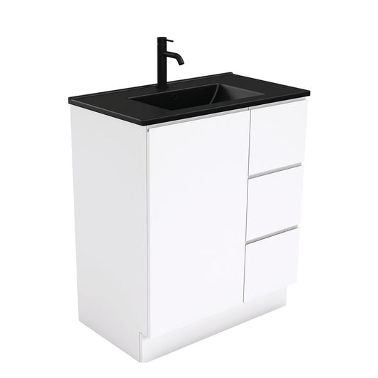 Dolce Matte Black Fingerpull Vanity - Right Drawers