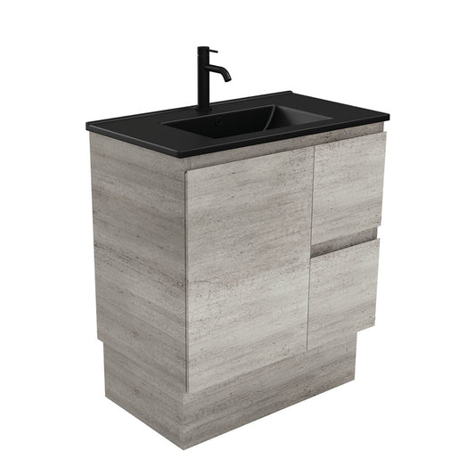Dolce Matte Black Edge Vanity - Right Drawer