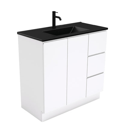 Dolce Matte Black Fingerpull Vanity - Right Drawers