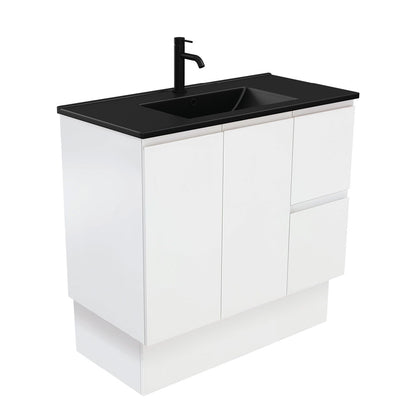 Dolce Matte Black Fingerpull Vanity - Right Drawers
