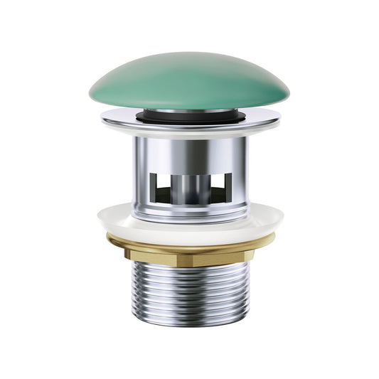 Pop-Up 32mm Overflow Basin Waste, Matte Green Ceramic Cap