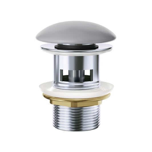 Pop-Up 32mm Overflow Basin Waste, Matte Light Grey Ceramic Cap