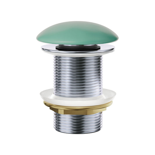 Pop-Up 32mm Non-Overflow Basin Waste, Matte Green Ceramic Cap