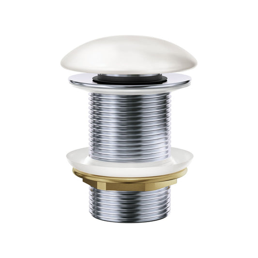 Pop-Up 32mm Non-Overflow Basin Waste, Gloss White Ceramic Cap