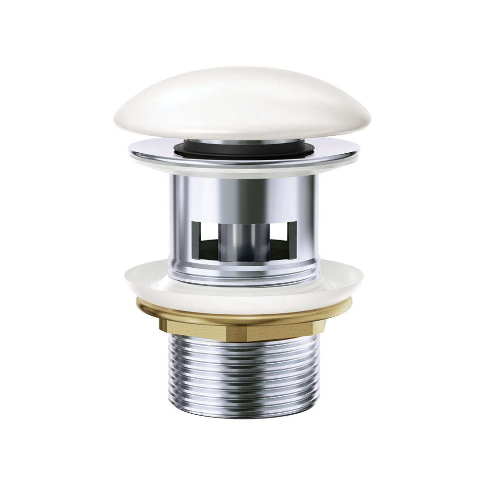 Pop-Up 32mm Overflow Basin Waste, Gloss White Ceramic Cap